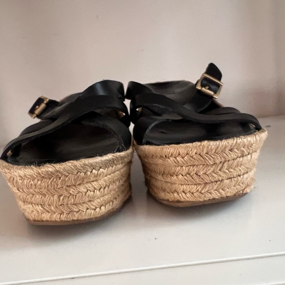 Delman Black Strappy Wedge Sandals Size 8M - Picture 7 of 7